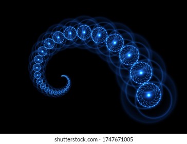 Vector fractal element, abstract glowing swirl.