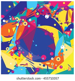 Vector fractal fabric circles abstract colorful wallpaper pattern background