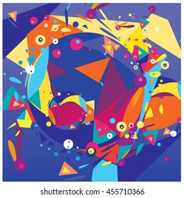 Vector fractal fabric circles abstract colorful wallpaper pattern background