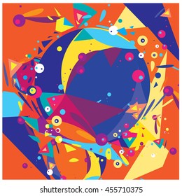 Vector fractal fabric circles abstract colorful wallpaper pattern background