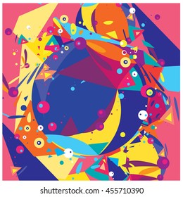 Vector fractal fabric circles abstract colorful wallpaper pattern background
