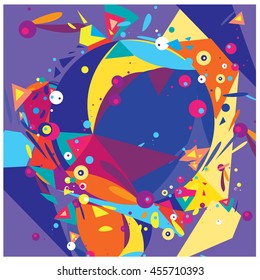Vector fractal fabric circles abstract colorful wallpaper pattern background