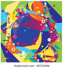Vector fractal fabric circles abstract colorful wallpaper pattern background