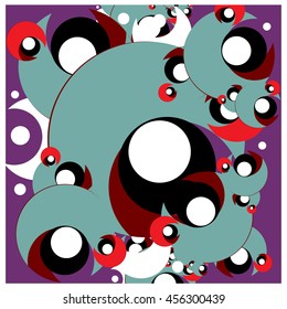 Vector fractal fabric circles random abstract colorful wallpaper pattern background