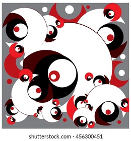 Vector fractal fabric circles random abstract colorful wallpaper pattern background