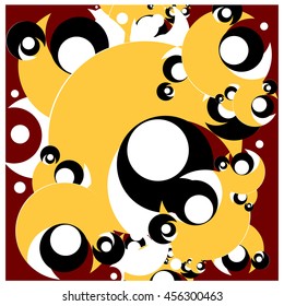 Vector fractal fabric circles random abstract colorful wallpaper pattern background