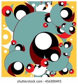 Vector fractal fabric circles random abstract colorful wallpaper pattern background