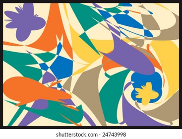 Vector fractal illustration composed with vivid color