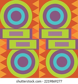 Vector Fractal Square And Circle Template Design Material Suitable For Background, Wallpaper, Poster And Publication. Modern Memphis Style