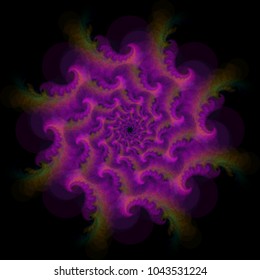 Vector Fractal Transparent Radial Vortex Mandala Shape -  Generative Art Element
