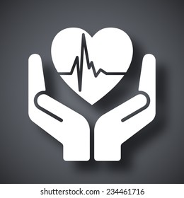 Vector fragile heart sign