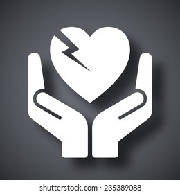 Vector fragile heart symbol