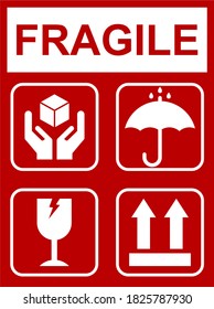 Vector fragile Shipping Labels isolate 