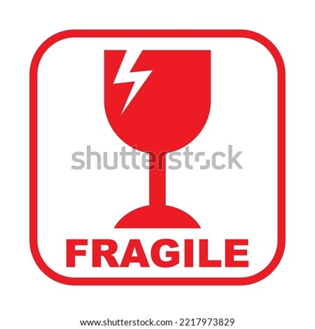 Vector fragile symbol Illustration. Be careful moving this item.