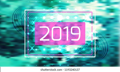 Vector frame 2019. Contemporary artgraphics. Dynamic frame stylish geometric. Element design  for business cards, invitations, gift cards, flyers and brochures, web