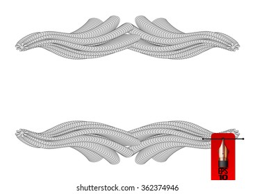 Vector frame with abstract black whiskers 
