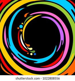 Vector frame. Abstract bright colorful arc-drop background. Background for poster, cover, banner, placard.