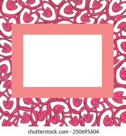 Vector frame with abstract hearts, vector, illustration