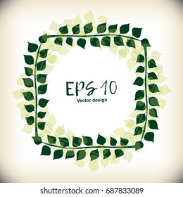 Vector frame with abstract images of plants. It can be used on websites, design of packages and brochures