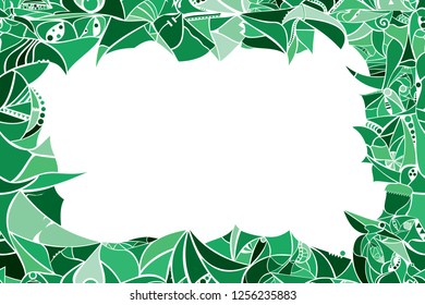 Vector frame of abstract patterns in green