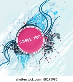 vector frame with abstract plants.eps10