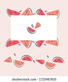 Vector frame of abstract watermelons