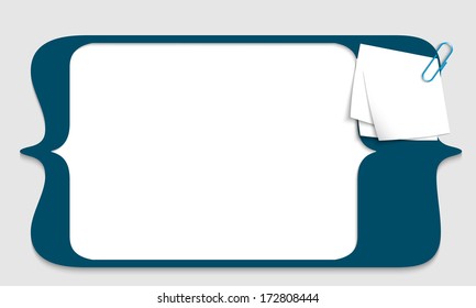 vector frame for any text with paper for notes and paper clip