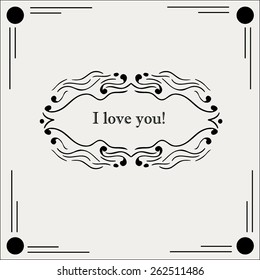 Vector Frame With Art Deco Monogram and Emblem Elements. 