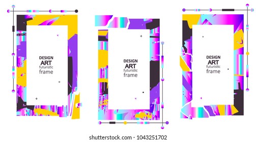 Vector frame Art graphics for hipsters . dynamic frame stylish geometric black background . element for design business cards, invitations, gift cards, flyers brochures. ALSO HAVE VIDEO GRAPHICS