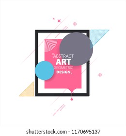 Vector frame Art graphics for hipsters . dynamic frame stylish geometric black background . element for design business cards, invitations, gift cards, flyers brochures