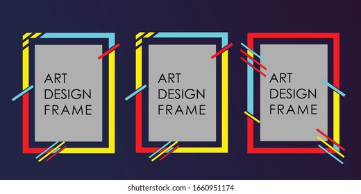 Vektorillustration Frame Kunstgrafik für Hipster . dynamischer Rahmen stylische geometrische schwarze Hintergrund . Element für Design-Visitenkarten, Einladungen, Geschenkkarten, Flyer-Broschüren.