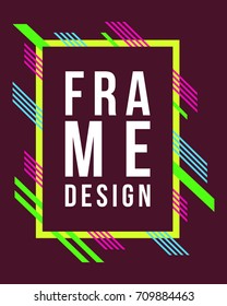 Vector frame Art graphics for hipsters invitation style