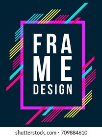 Vector frame Art graphics for hipsters design business card