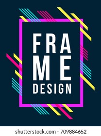 Vector frame Art graphics for hipsters design business card