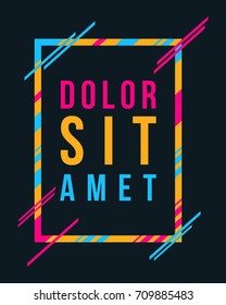 Vector frame Art graphics for hipsters with black background