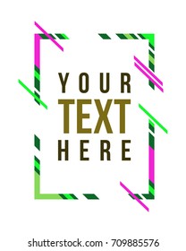 Vector frame Art graphics for hipsters style white background