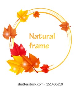 Vector frame with autumn leaves