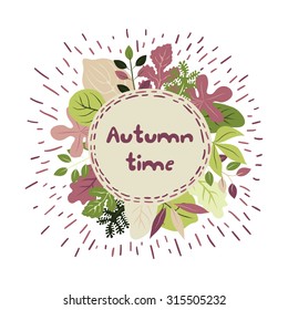 Vector frame with autumn leaves