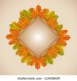 vector frame with autumn maple leaves