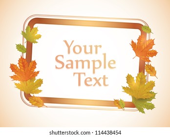 vector frame with autumn maple leaves