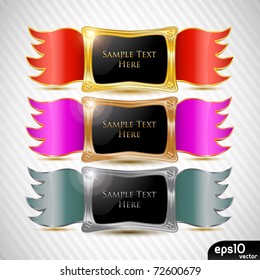 Vector frame with award ribbon (collection of logos template)