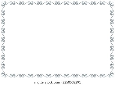 Vector frame baroque fence. A4. Isolated on white background.