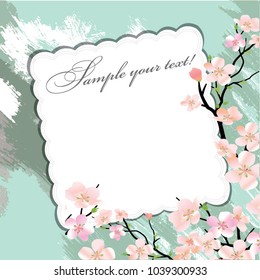 vector frame with beautiful flowers