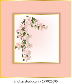 vector frame with beautiful flowers