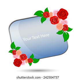 vector frame with beautiful flowers 