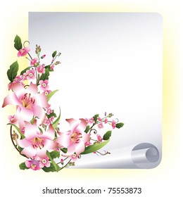 quadro vetorial com belas flores