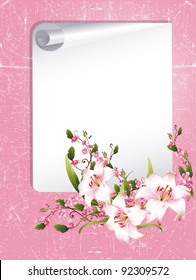 vector frame with beautiful flowers