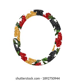Vector Frame with berries isolated on a white background. Currant mockup for printing on textiles, designers, wrapping paper, labels, postcards