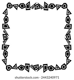 Vector frame of black and white geometric shapes