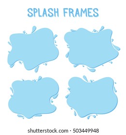 Vector frame with blob drops. Blue border for the site as a splash of water or liquids